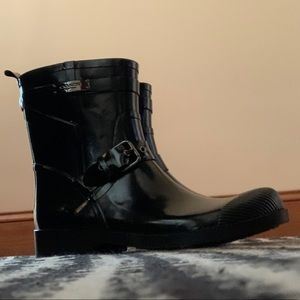 Coach black rain boots